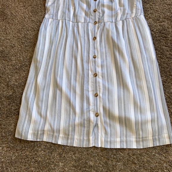LOFT White and Black Striped Midi Dress - Picture 5 of 8